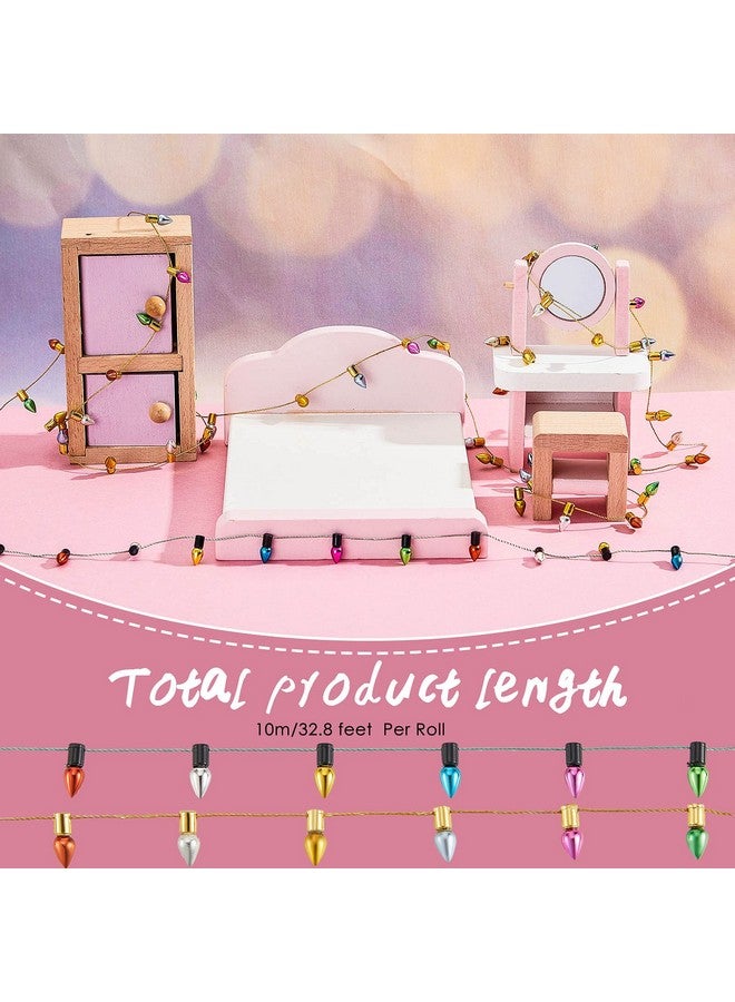 Tuanse Dollhouse Lights Fake String Dollhouse Crafts Decorations Miniature Light String Gifts for Christmas Crafts Furniture Accessories String Doll House Pretend Play(65.6 ft) - Image 2