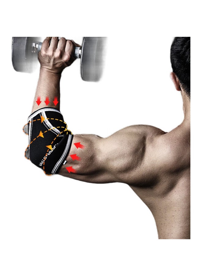 LAURASTAR Lauraxing Powerlifting Elbow Pad, Gym Equipment, Strength Training, Fitness Elbow Guard, Heavy Weight Lifting, Bench Press, L - Image 1