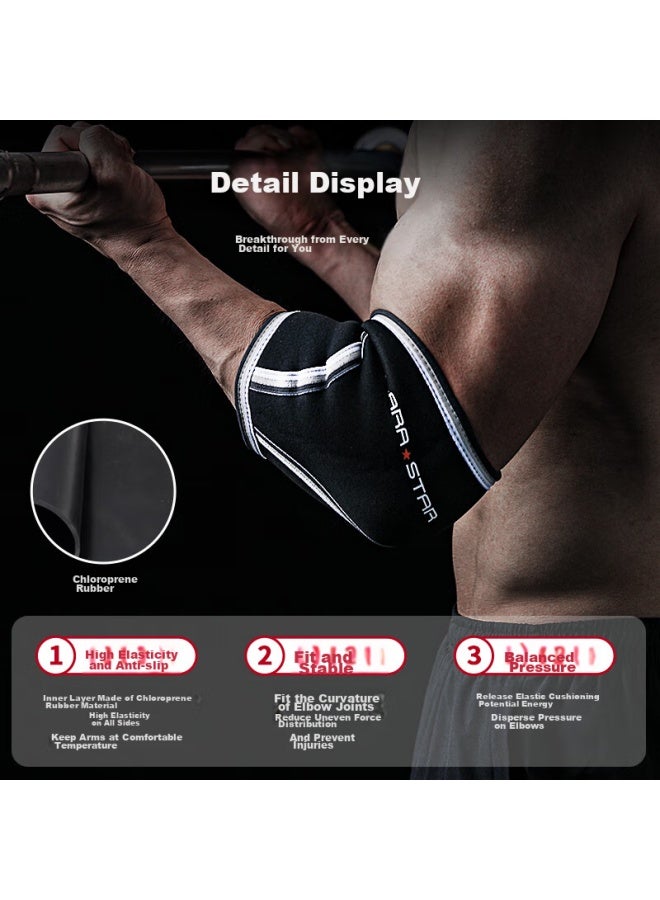 LAURASTAR Lauraxing Powerlifting Elbow Pad, Gym Equipment, Strength Training, Fitness Elbow Guard, Heavy Weight Lifting, Bench Press, L - Image 1