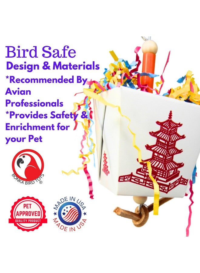 Bonka Bird Toys Bonka Bird Toys 3875 Take Out Small Medium Bird Toy Oyster Pail Treat Box Foraging Paper Chew Shred Cockatiel Parakeet Conures and Other Similar Birds - Image 5