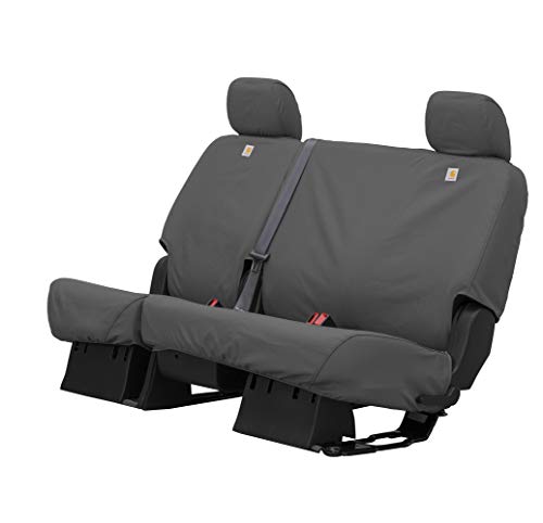 أغطية مقاعد Covercraft Carhartt SeatSaver مخصصة تناسب 2014-2019 شيفروليه سيلفرادو / جي إم سي سييرا 1500 2015-2024 سيلفرادو / سييرا 2500-3500 2nd Row Crew Cab 6040 مقعد بنش قماش دك رمادي
