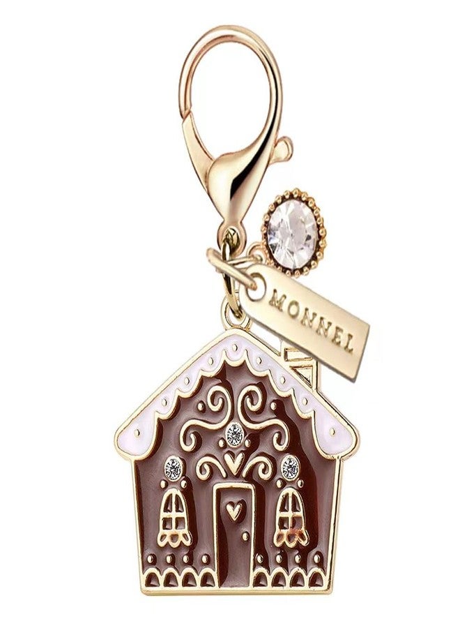MONNEL MC366 Christmas house Lobster Clasp Charm for Women with Velvet Bag (Chocolate,1 Piece) - Image 1