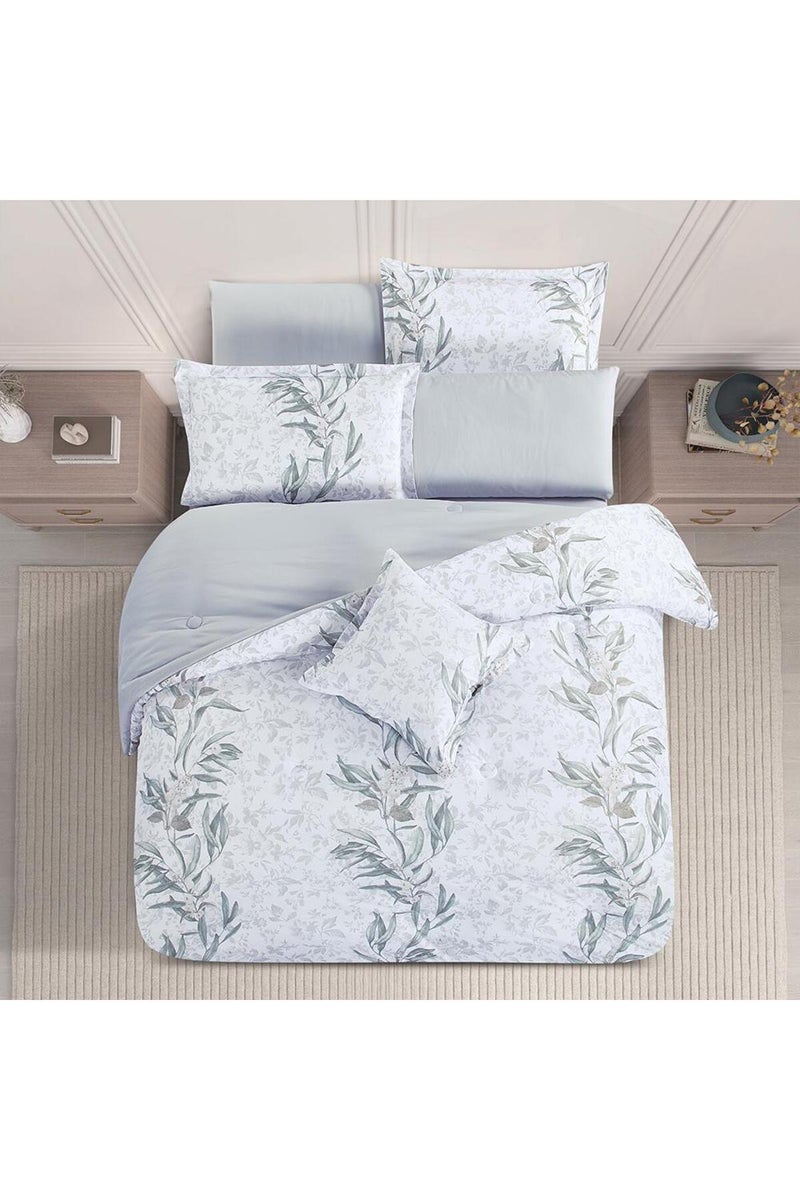 Melen Summer Double Reversible Bedspread 7-Piece - Orka - White - Gray - Image 3