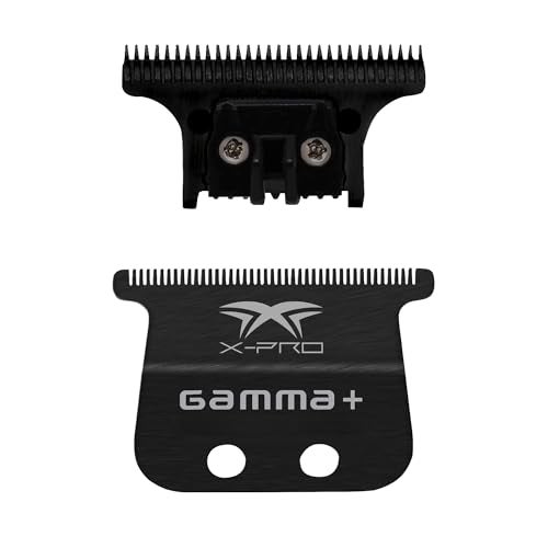GAMMA Replacement XPro Fixed Black Diamond Carbon DLC Wide Hair Trimmer Blade with DLC The One Cutter Set - Image 1