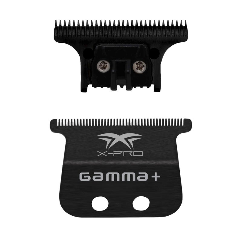 GAMMA Replacement XPro Fixed Black Diamond Carbon DLC Wide Hair Trimmer Blade with DLC The One Cutter Set - Image 3