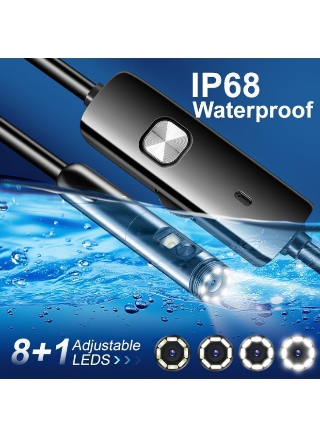 منظار داخلي بكاميرا فحص بإضاءة ليد وعدستين بدقة HD مقاومة للماء IP68 مع كابل شبه صلب بطول 3.5 متر متوافقة مع أجهزة أندرويد وiOS - Image 3