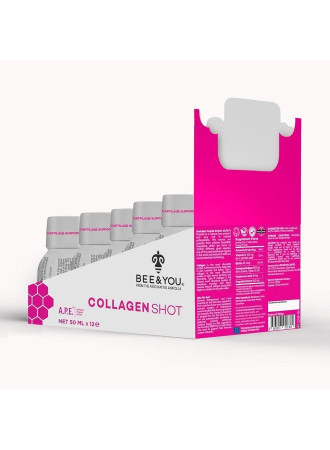 BEE & YOU Bee and You Collagen Liquid Shot Drink with Vitamin C, Propolis Extract, Hyaluronic Acid, Biotin, Promotes Skin, Hair, Nail and Joint Health, 1.69 fl. Oz x 12 Pack - Image 2