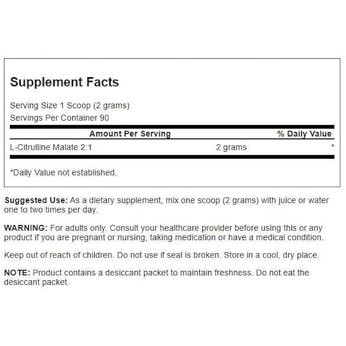 Swanson Amino Acid L-Citrulline Malate Complex 6.35 Ounce (180 g) Pwdr - Image 2