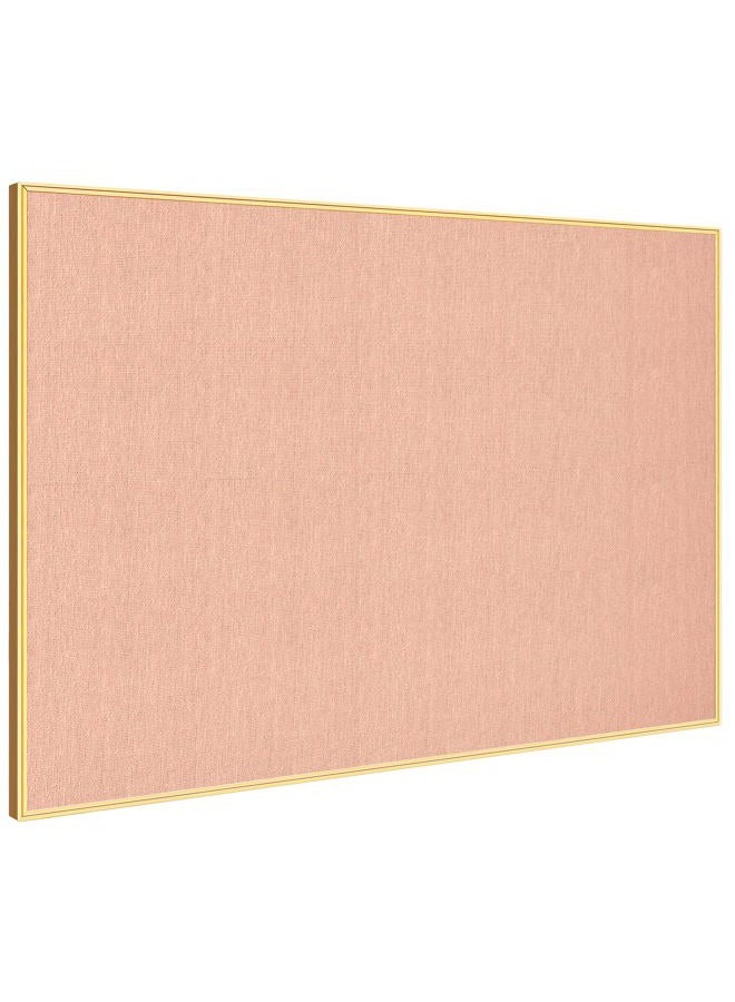lightomorrow Bulletin Board 30 x 20 inches, Mocha Pin Board, Golden Aluminum Framed Fabric Cork Board with 10 Push Pins - Image 1