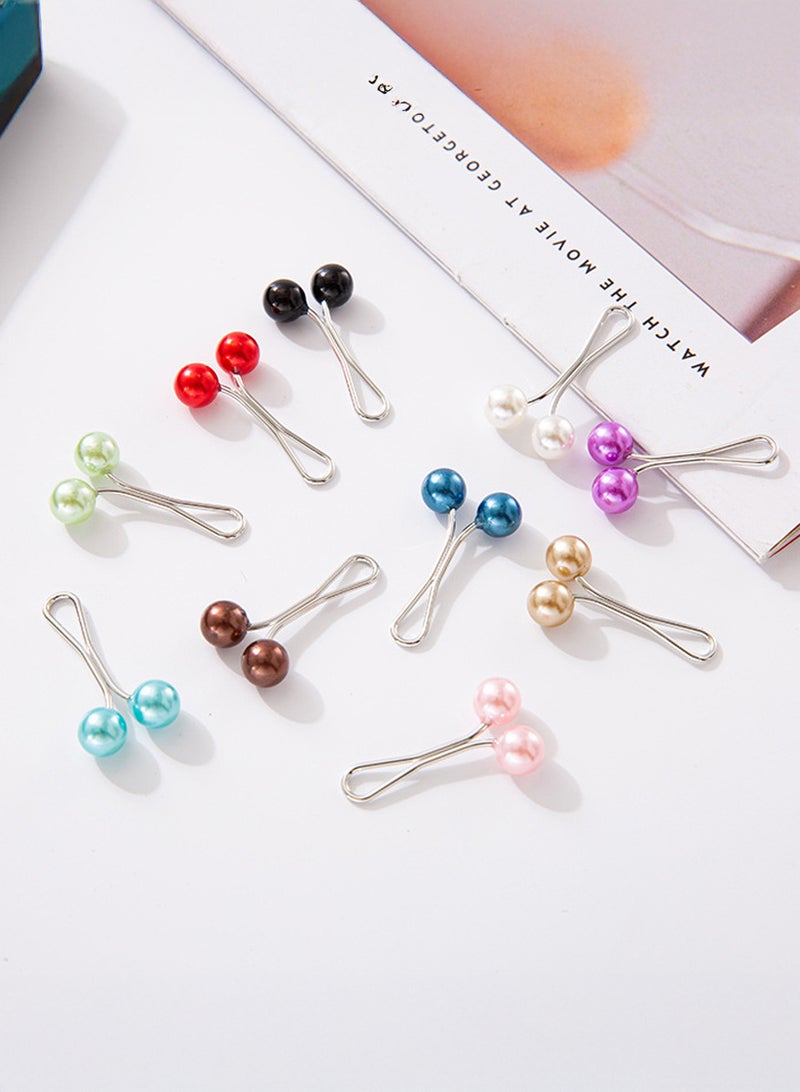 AEENAA 12 Pcs Hijab Pins Set with 12 Colors, Pearl Head Safety Pins for Scarf and Shawl, Non-Snag Magnetic Style Hijab Clips for Women (Color May Vary) - Image 2