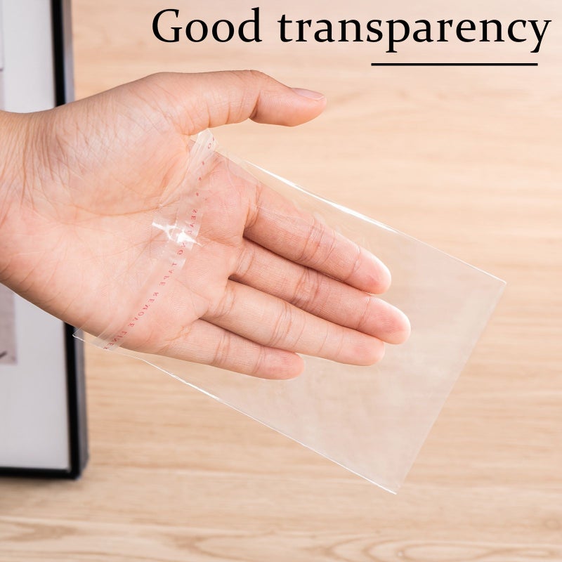 180 Transparent OPP Plastic Bags With Adhesive Seal Double Layered 0 058mm Thick 180 Pieces Perfect For Birthday Party Favors Wedding Gifts Books Crafts Jewelry Stationery And Clothing Size Q - Image 2