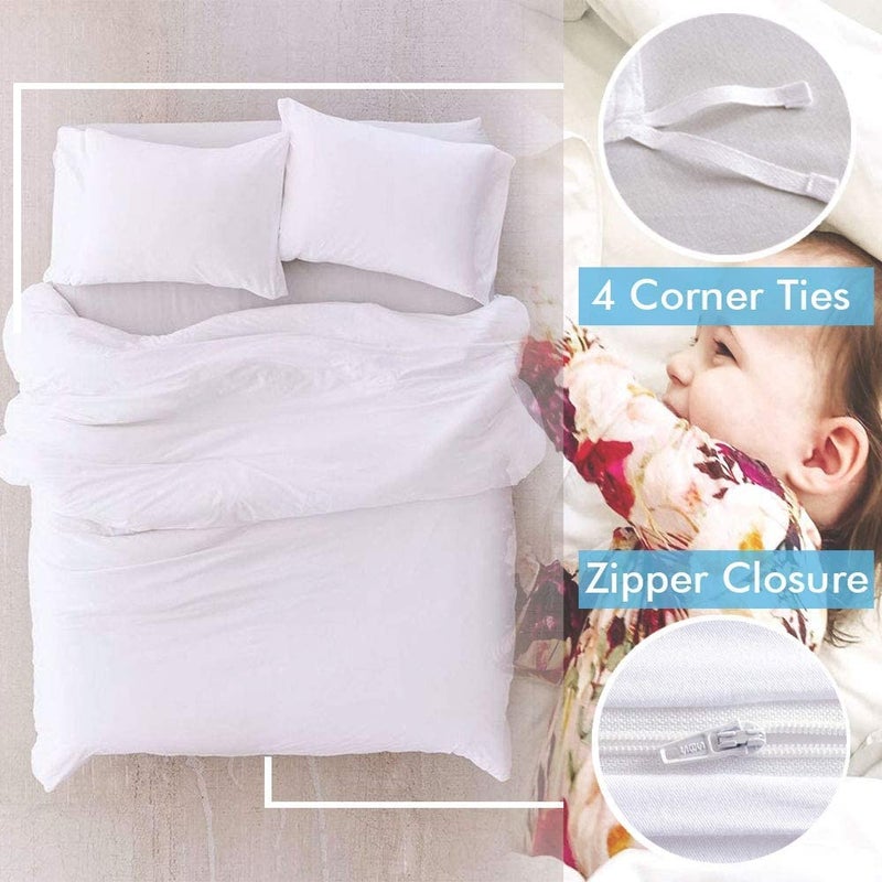 YRM Bedding's YRM Beddings 3 Pieces Duvet Cover Setr 100 Brushed Microfiber with Zipper Closure Duvet Cover 61X91 Inches and 2 Pillow Cover 18X28 Inches Single SizeWhite - Image 5