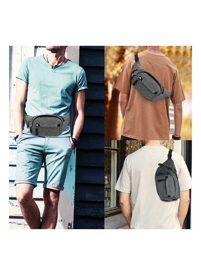 SOLARAE Bumbag Waist Bag, Waterproof 4 Zip Pockets Running Waist Pack Bag for Men Women, Adjustable Belt Waistpacks for Outdoors, Sport, Hiking, Travel - Image 3