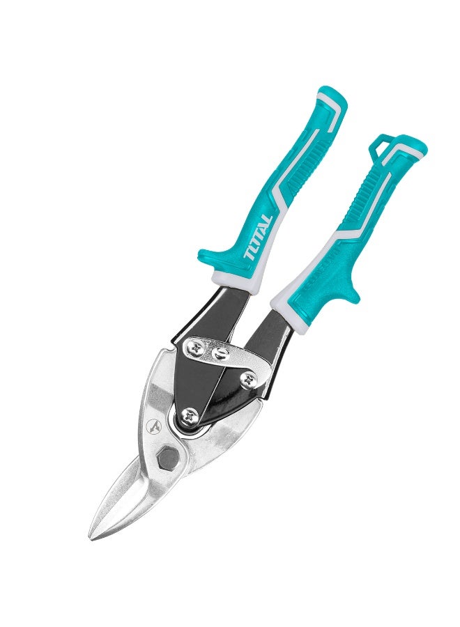 TOTAL 10 Inch Aviation Tin Snip Straight Cut | Heavy Duty Metal Cutter | Stainless Steel & Carbon Steel Blades | Anti-Slip Grip | For Sheet Metal, Wire & DIY Work - Image 4