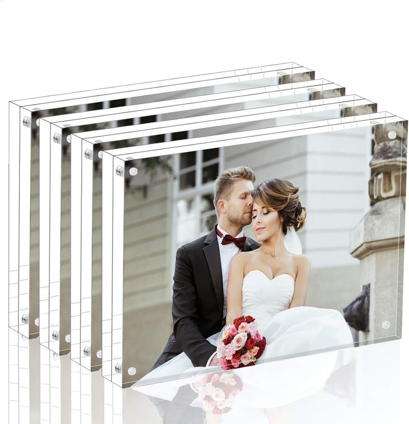 Magicool Premium Acrylic Photo Frame- Magnet Photo Frame -Double Sied Thick Desktop Frames (5x7 4 pack) - Image 1