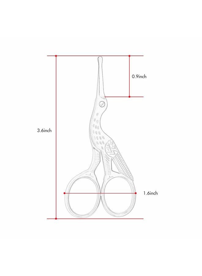 LIVINGO 3.5" Rounded Tip Vintage Stork Scissors, Professional Stainless Steel with Black Titanium Coated, Cuticle Pedicure Beauty Grooming Scissors for Eyebrow, Facial Hair, Dry Skin, Nose Hair - Image 2