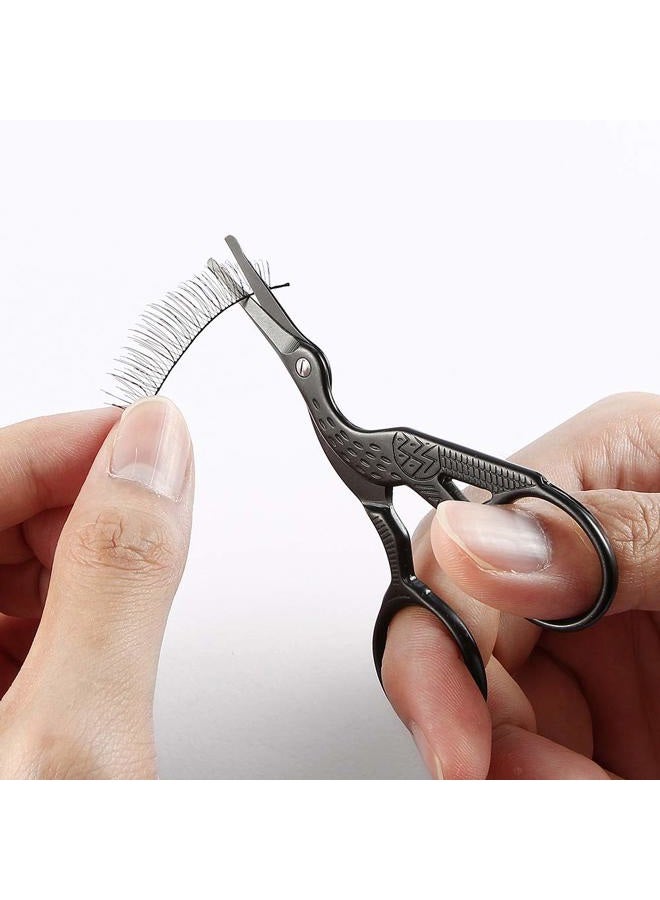 LIVINGO 3.5" Rounded Tip Vintage Stork Scissors, Professional Stainless Steel with Black Titanium Coated, Cuticle Pedicure Beauty Grooming Scissors for Eyebrow, Facial Hair, Dry Skin, Nose Hair - Image 5