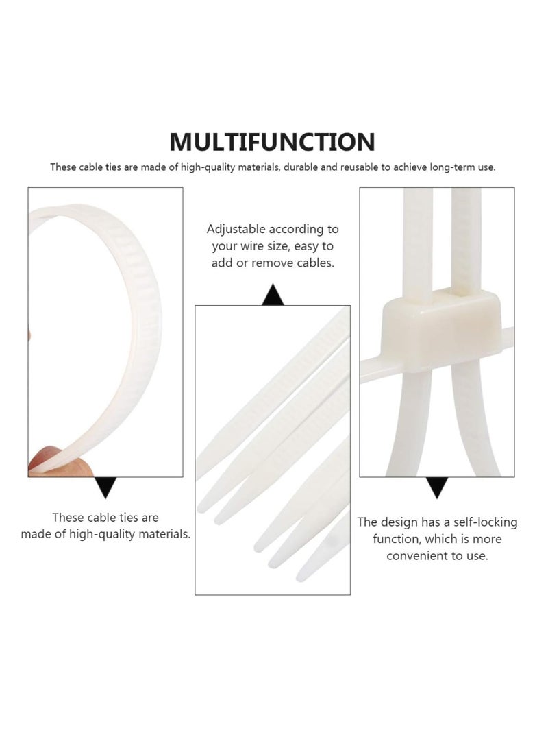 Loquat Cable Zip Ties Plastic Wire Ties Self-Locking Nylon Tie Wraps Heavy Duty for Indoor Outdoor Strap Fastener Organizer White 6Pcs - Image 5