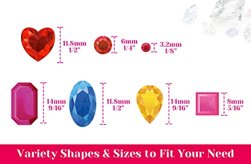 Selizo Craft Gems Self Adhesive Rhinestones Stickers Jewel Stickers Craft Jewels Stick On Gems Bling Crystal Diamond Stickers for Crafts, Assorted Shapes, Sizes and Colors (658Pcs, 14 Sheets) - Image 3