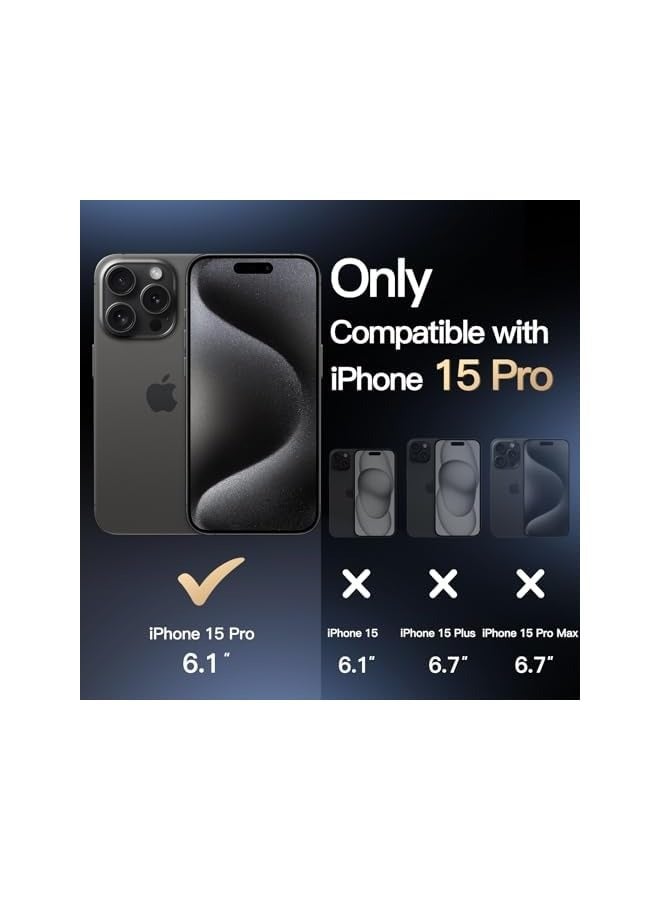 Jetech Grip Case for iPhone 15 Pro 6.1-Inch, Soft TPU Slim Fit Protective Phone Cover with Camera Lens Full Protection, Shockproof (Black Titanium) - Image 2