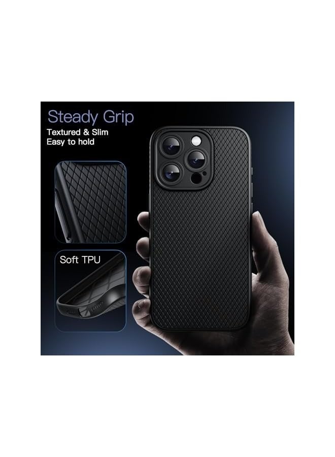 Jetech Grip Case for iPhone 15 Pro 6.1-Inch, Soft TPU Slim Fit Protective Phone Cover with Camera Lens Full Protection, Shockproof (Black Titanium) - Image 3