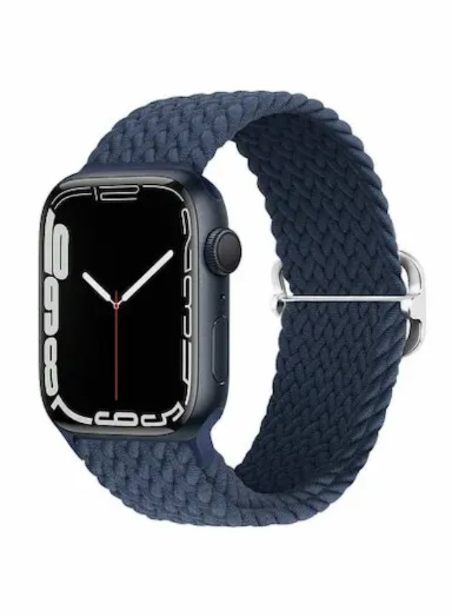 for Apple Watch Series 10 46mm,Nylon Watchband Replacement Bracelet Black and Blue - Image 2