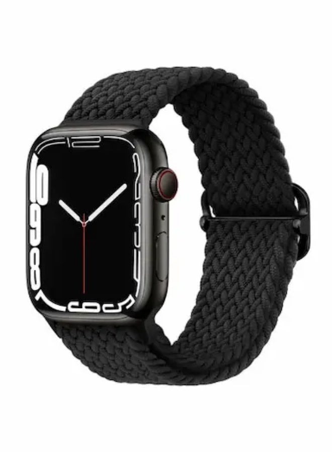 for Apple Watch Series 10 46mm,Nylon Watchband Replacement Bracelet Black and Blue - Image 3