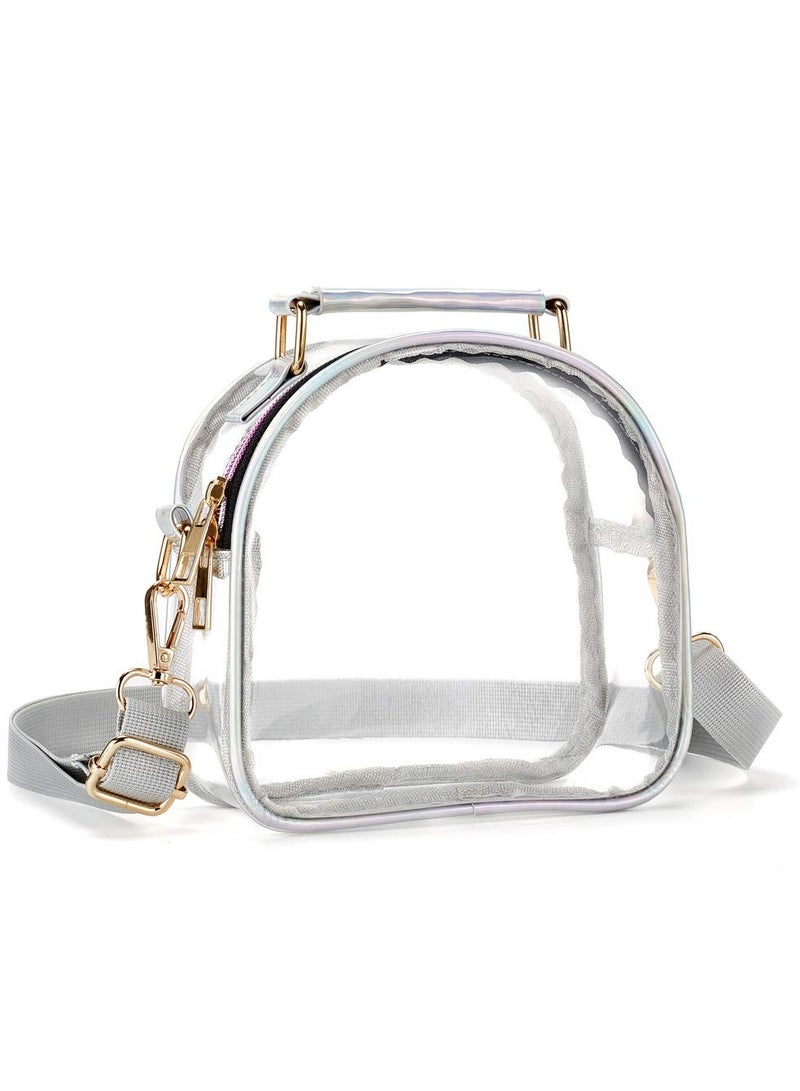 Zikra Clear Bag for Stadium Events Trendy Clear Purse Stadium Approved Transparent Handbag Clear Crossbody Bucket Bag Transparent PVC Purse for WomenTPU Clear Bag for Sports Concerts and Events - Image 1