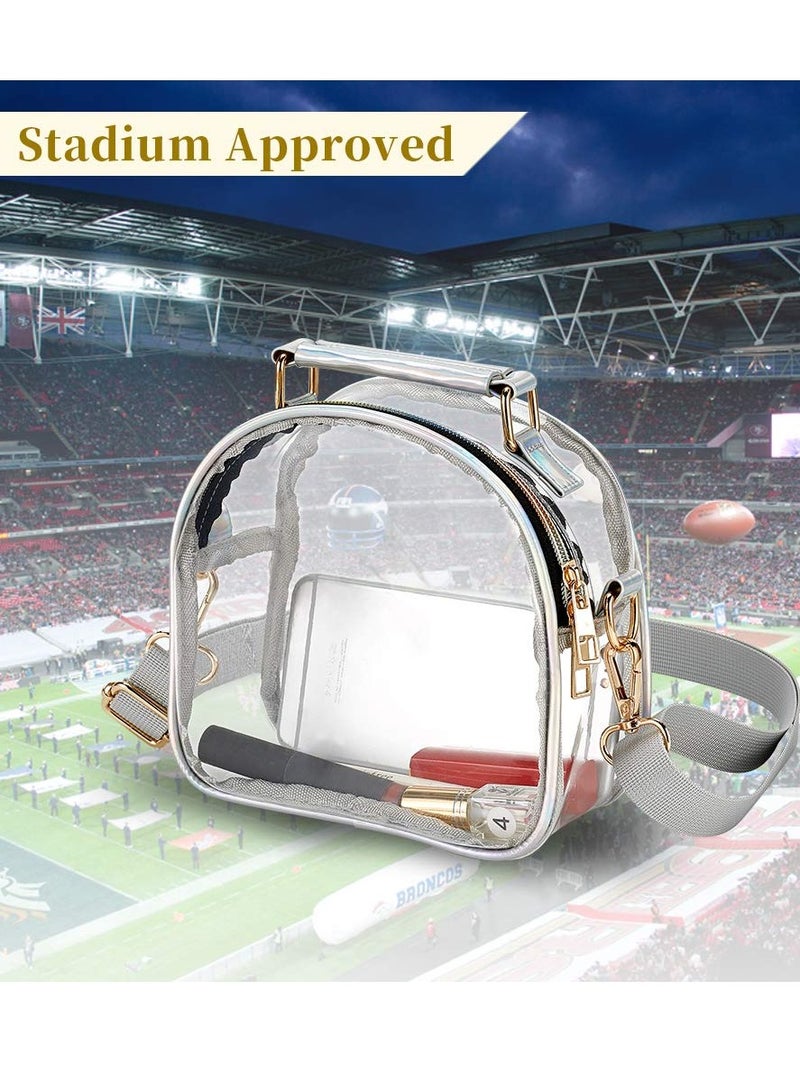 Zikra Clear Bag for Stadium Events Trendy Clear Purse Stadium Approved Transparent Handbag Clear Crossbody Bucket Bag Transparent PVC Purse for WomenTPU Clear Bag for Sports Concerts and Events - Image 3