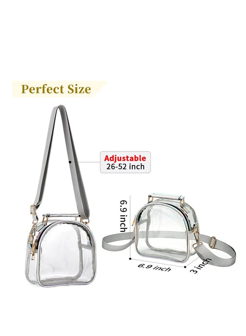 Zikra Clear Bag for Stadium Events Trendy Clear Purse Stadium Approved Transparent Handbag Clear Crossbody Bucket Bag Transparent PVC Purse for WomenTPU Clear Bag for Sports Concerts and Events - Image 5