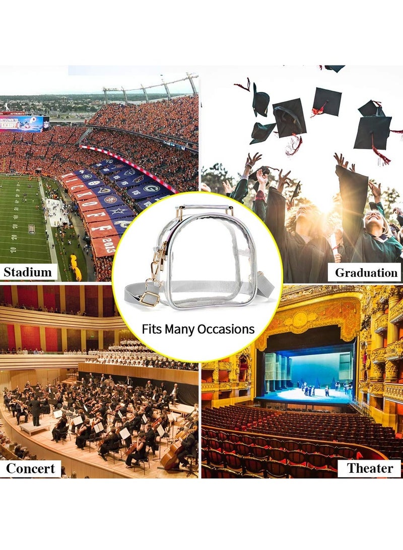 Zikra Clear Bag for Stadium Events Trendy Clear Purse Stadium Approved Transparent Handbag Clear Crossbody Bucket Bag Transparent PVC Purse for WomenTPU Clear Bag for Sports Concerts and Events - Image 2