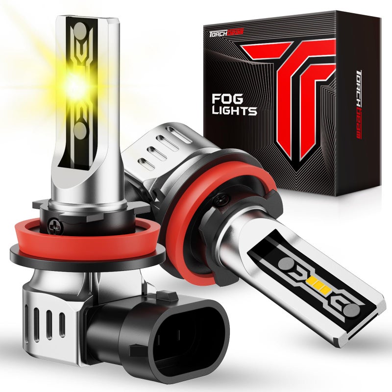 Torchbeam H11/H16/H8 LED Fog Light Bulbs Yellow, 12000 Lumen Upgrade,600% Brightness H11 Yellow LED Fog Lights, 1:1 Replacement For Cars,Trucks,and SUVs,3-minute quick installation,Pack of 2 - Image 1