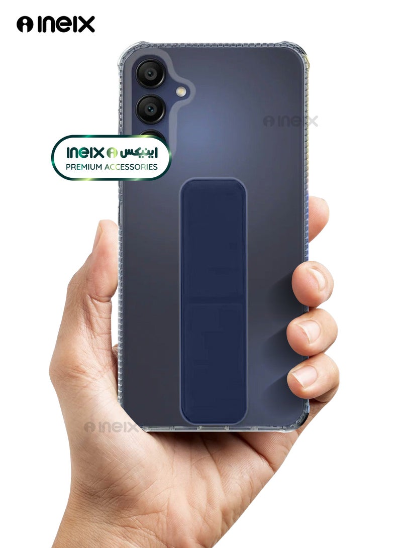 إينيكس جراب حماية شفاف 3 في 1 مغناطيسي ذو مسند للهاتف سامسونج جالكسي ايه25 5G-أزرق بحري - Image 5