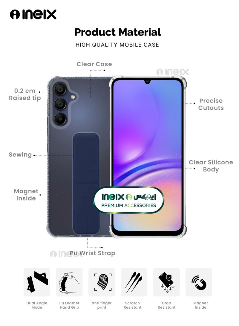 إينيكس جراب حماية شفاف 3 في 1 مغناطيسي ذو مسند للهاتف سامسونج جالكسي ايه25 5G-أزرق بحري - Image 2