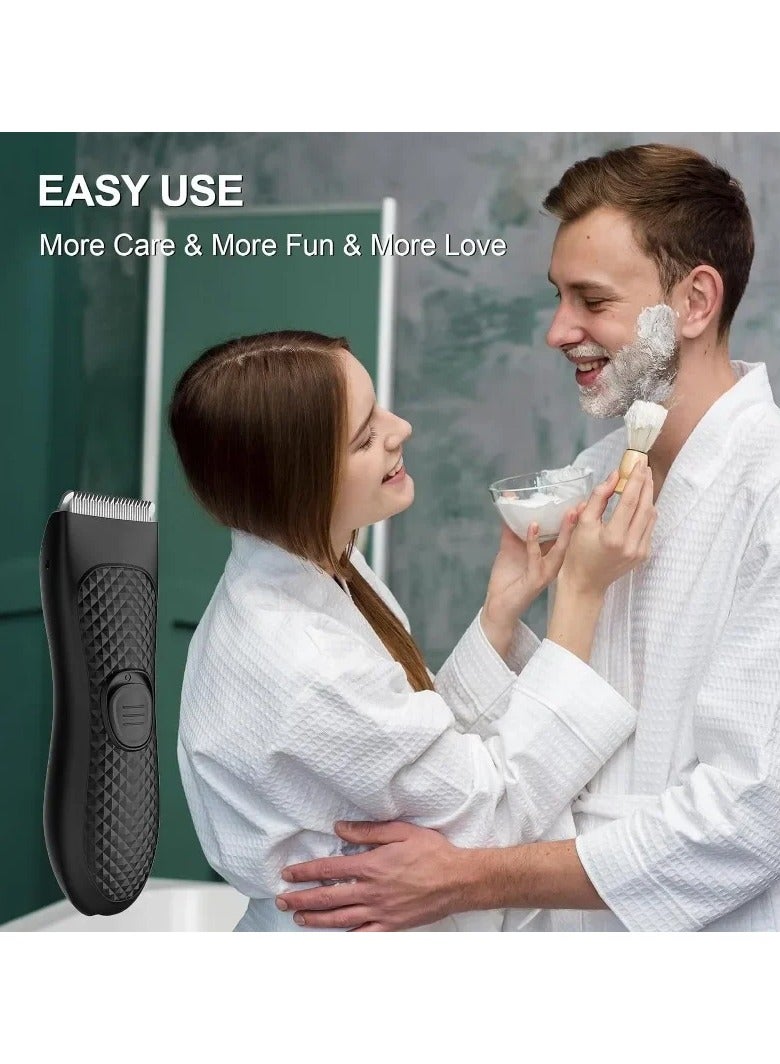 AROAQ Body Hair Trimmer for Men Electric Groin Hair Trimmer Rechargeable Ball Shaver Groomer Replaceable Ceramic Blade Head Waterproof - Image 1