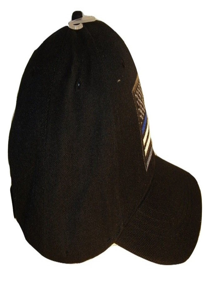 AES Thin Blue Line Patch USA Police Memorial Blue Lives Matter American Black Embroidered Cap Hat Premium Quality Cotton Poly Twill One Size Fits Most - Image 2