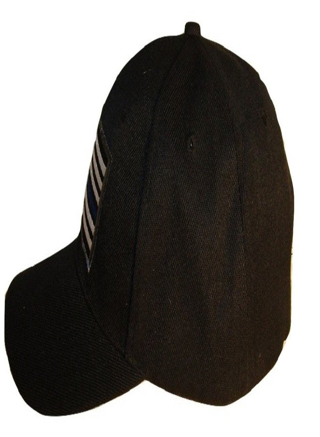 AES Thin Blue Line Patch USA Police Memorial Blue Lives Matter American Black Embroidered Cap Hat Premium Quality Cotton Poly Twill One Size Fits Most - Image 4