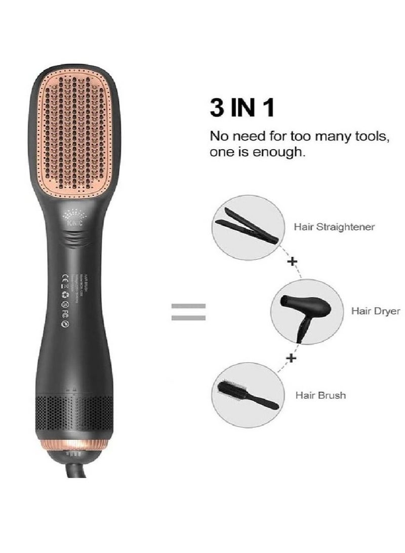 Rabos 2 In 1 Professional Hair Dryer Brush Negative Ion Blow Hair Straightening Hot Air Electric Comb - Image 3