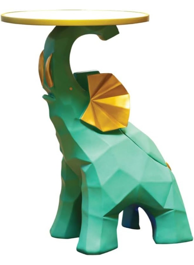BERAM Dancing Elephant Table – Mini Coffee Side Table with Sculpture Base, Modern Abstract Elephant Figurine Art, Home Decor for Living Room, Office, or Entryway Accent Furniture - Image 1