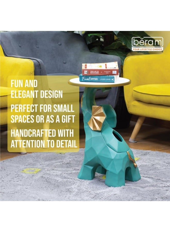 BERAM Dancing Elephant Table – Mini Coffee Side Table with Sculpture Base, Modern Abstract Elephant Figurine Art, Home Decor for Living Room, Office, or Entryway Accent Furniture - Image 4