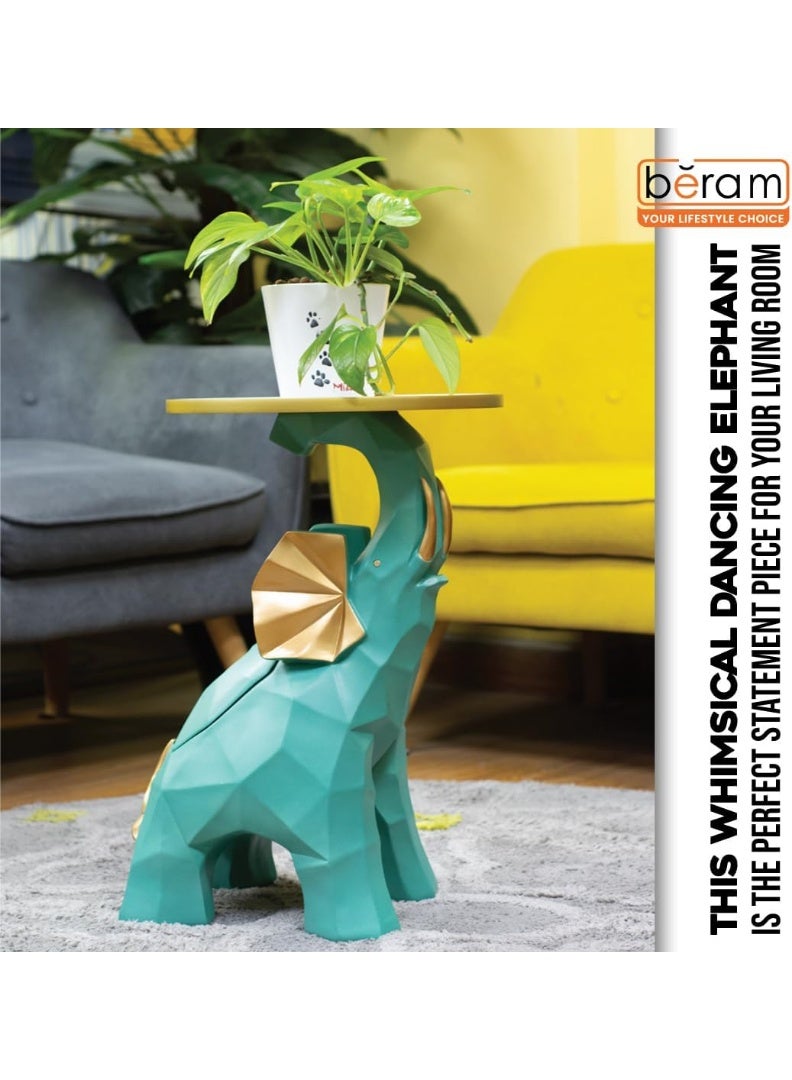 BERAM Dancing Elephant Table – Mini Coffee Side Table with Sculpture Base, Modern Abstract Elephant Figurine Art, Home Decor for Living Room, Office, or Entryway Accent Furniture - Image 2