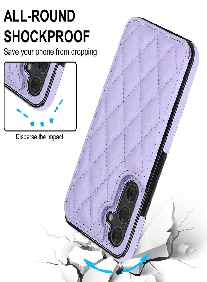 Asuwish Phone Case for Samsung Galaxy A54 5G Wallet Cover with Tempered Glass Screen Protector and Leather RFID Credit Card Holder Stand Slot Cell Accessories A 54 54A SM A546U 2023 Women Men Purple - Image 5