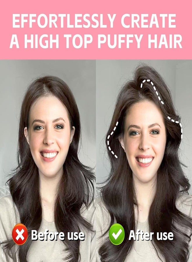 قطعتان من مشابك تكثيف الشعر للنساء، أدوات تصفيف الشعر بمشابك تكثيف الشعر، مشط تكثيف الشعر للحصول على غرة كثيفة، مشابك لرفع جذور الشعر، أدوات تصفيف الشعر، مشابك معززة للجذور، لون أحمر وردي - Image 2