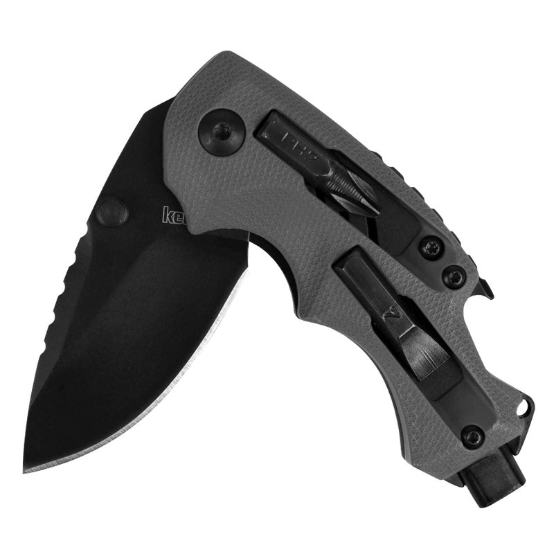 Kershaw سكين جيب متعدد الوظائف كيرشو شفل DIY (8720) ، شفرة فولاذية 8Cr13MoV بطول 2.4 بوصة مع طلاء أكسيد أسود ، سكين استخدام يومي بقوة الكربون ووظائف تقنية عالية ، 3.5 أونصة. - Image 2