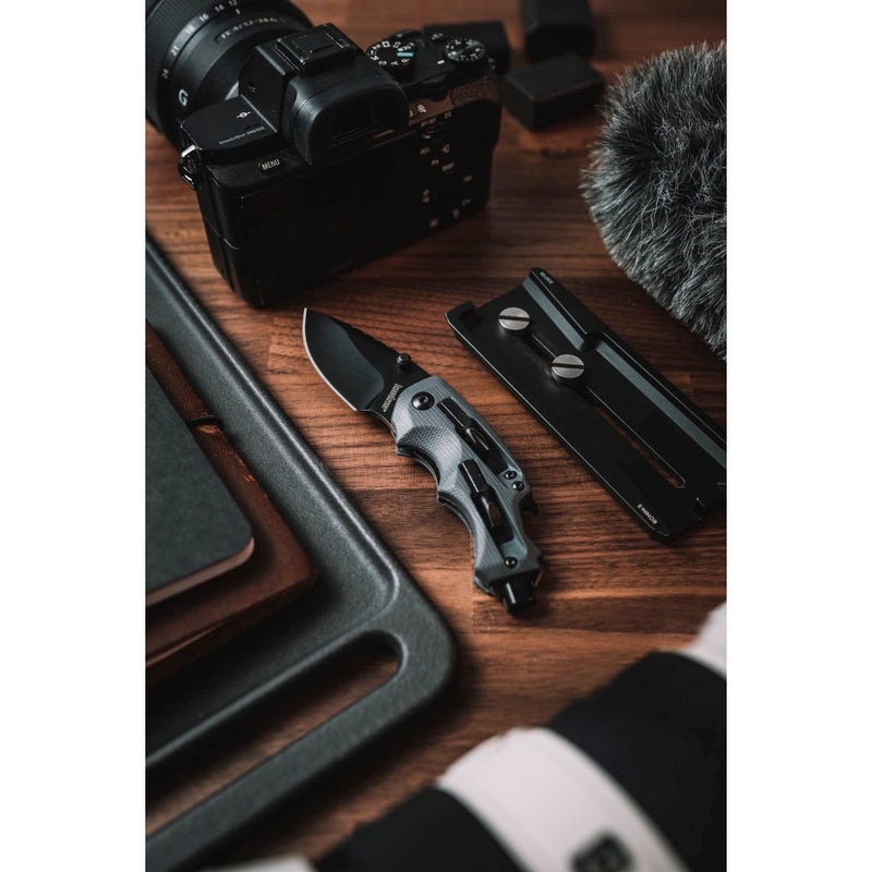 Kershaw سكين جيب متعدد الوظائف كيرشو شفل DIY (8720) ، شفرة فولاذية 8Cr13MoV بطول 2.4 بوصة مع طلاء أكسيد أسود ، سكين استخدام يومي بقوة الكربون ووظائف تقنية عالية ، 3.5 أونصة. - Image 5