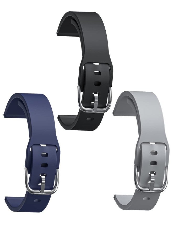 Sounce Silicone 22mm Replacement Watch Strap with Metal Buckle Compatible with Boat Xtend, Boat Xtend Pro, Noise Colorfit Pulse 2 Max, Noise Pulse Go Buzz, Fireboltt Phoenix, Fireboltt Rage, Boat Flash, Noise Colorfit Pulse Grand, Noise Colorfit Ultra Smart Watch & All Watches (Set of 3) - Image 1