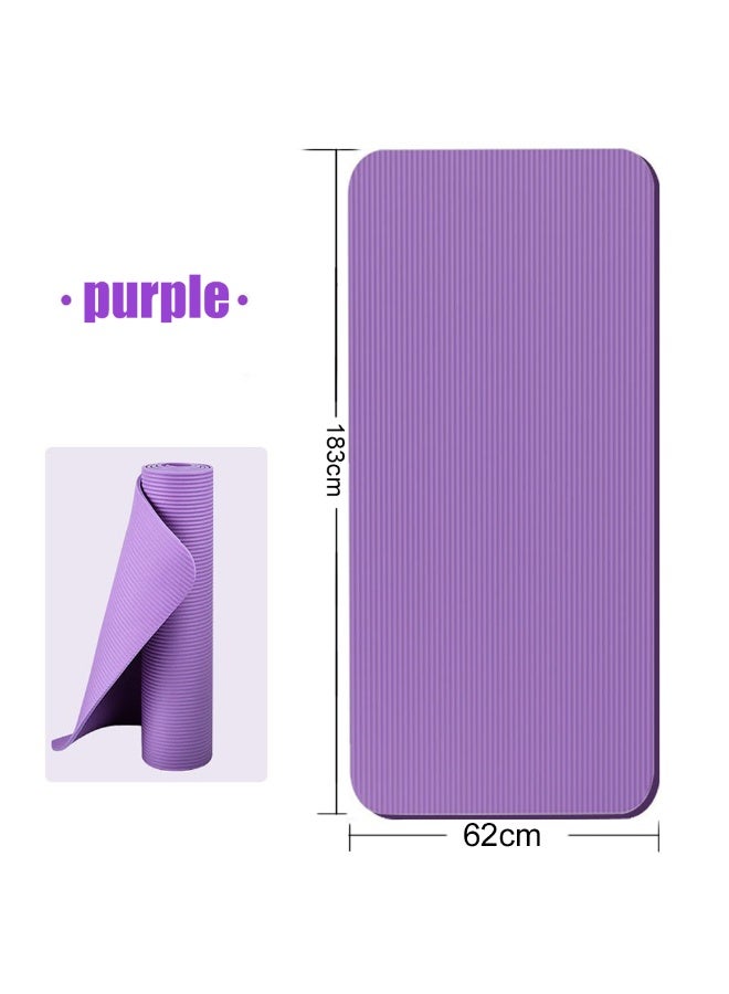 non-Slip Patterned NBR Yoga Mat High Resilience Purple for Home Outdoor Gym Workout