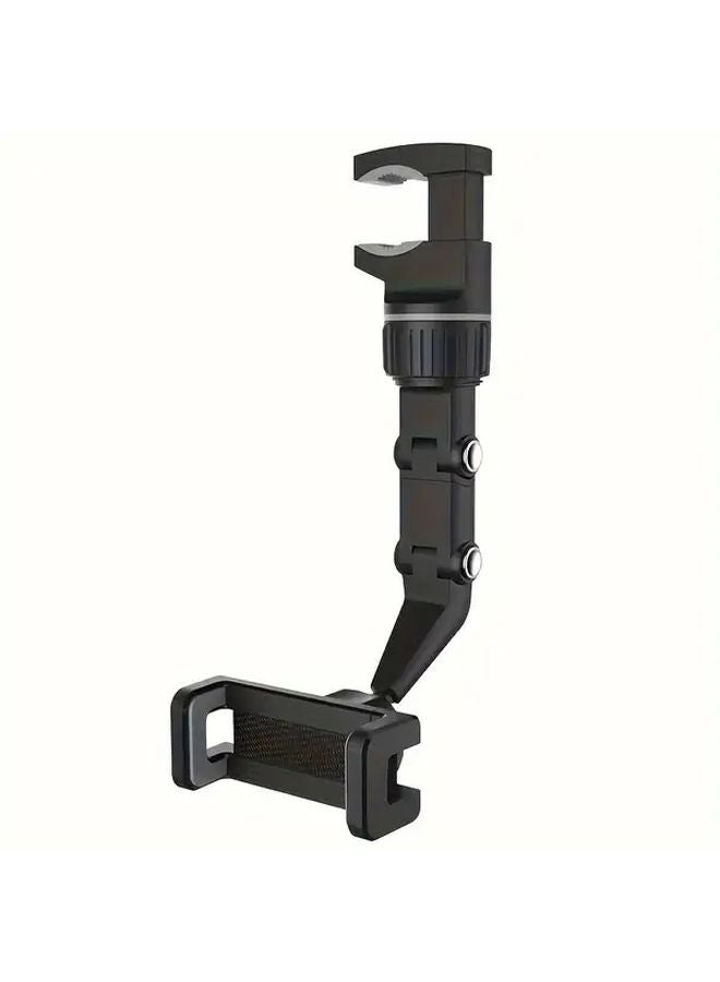 Grey Car Mirror Phone Holder Adjustable L Shaped Mount For All Vehicles GPS Navigation - Image 4