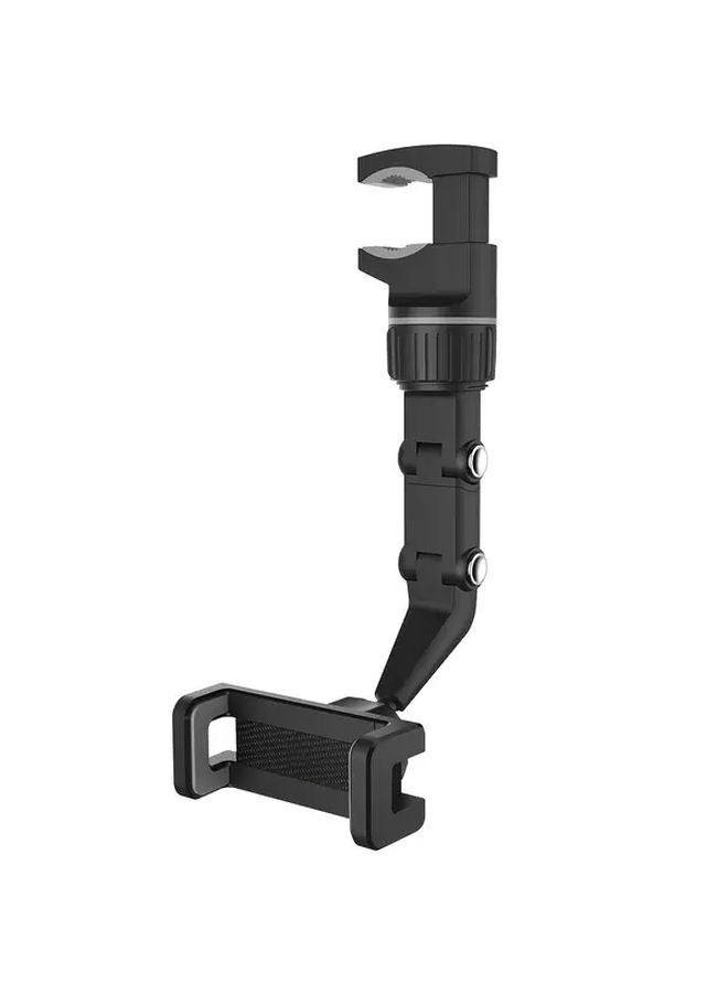 Grey Car Mirror Phone Holder Adjustable L Shaped Mount For All Vehicles GPS Navigation - Image 1