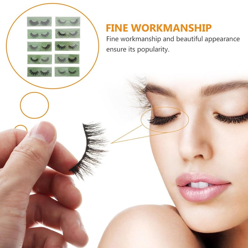 10 Pairs Mixed Style Faux Eyelashes Volume False Lashes Natural Look Makeup Strip Lashes for Daily Wear and Special Occasions Random Style - Image 5